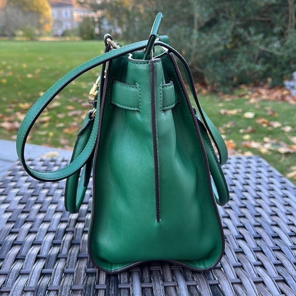 𝅺MICHAEL KORS Hamilton Emerald Green Large Leather Tote Bag - Picture 4 of 16
